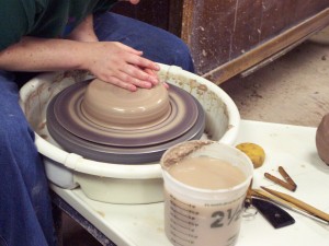 Centering the clay
