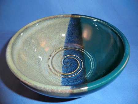 Float blue and emerald bowl